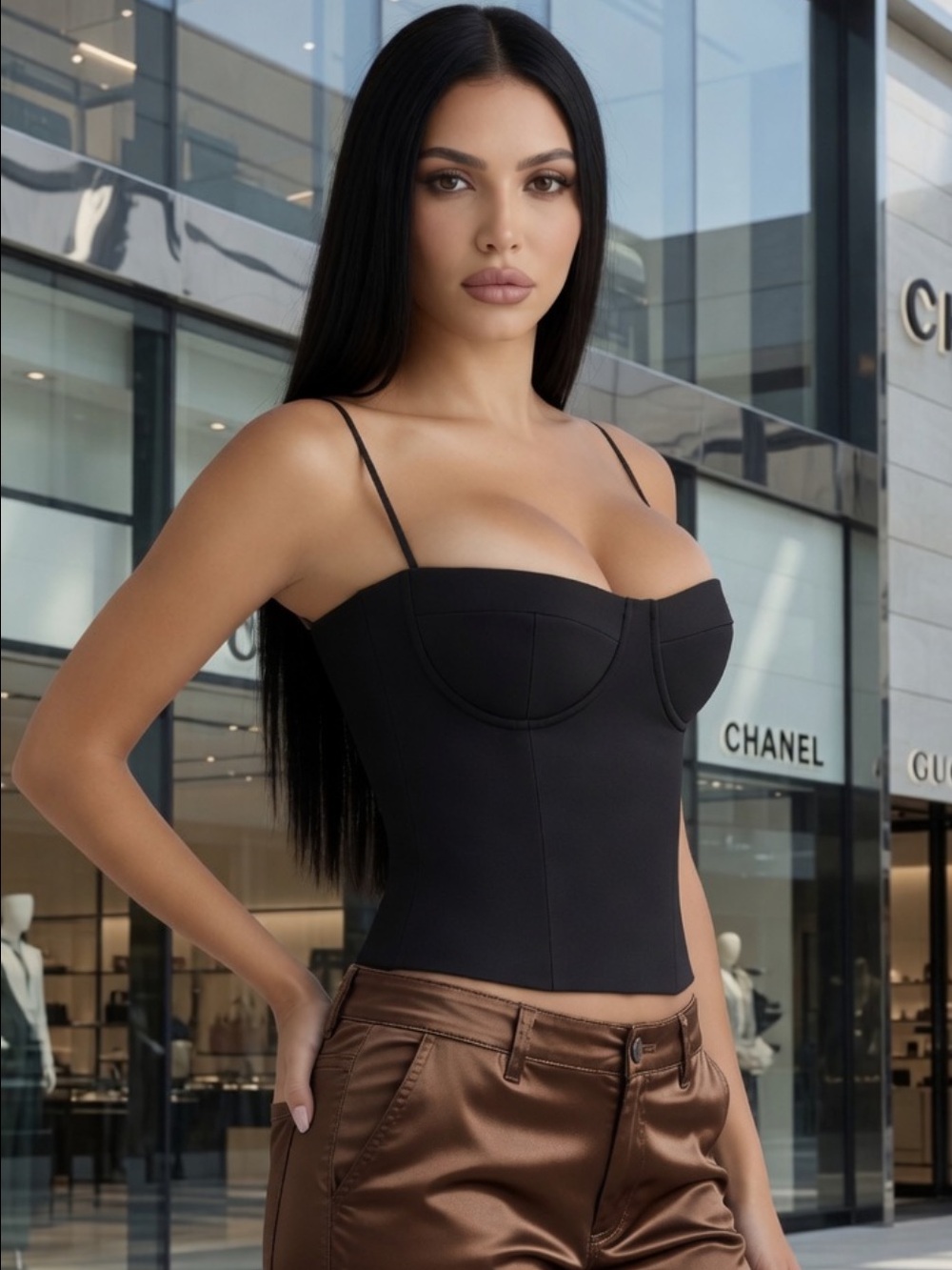 HOUSE OF CB 'Samaria' Stretch Twill Cupped Corset Top/Small (Plus)-US4-6 $119